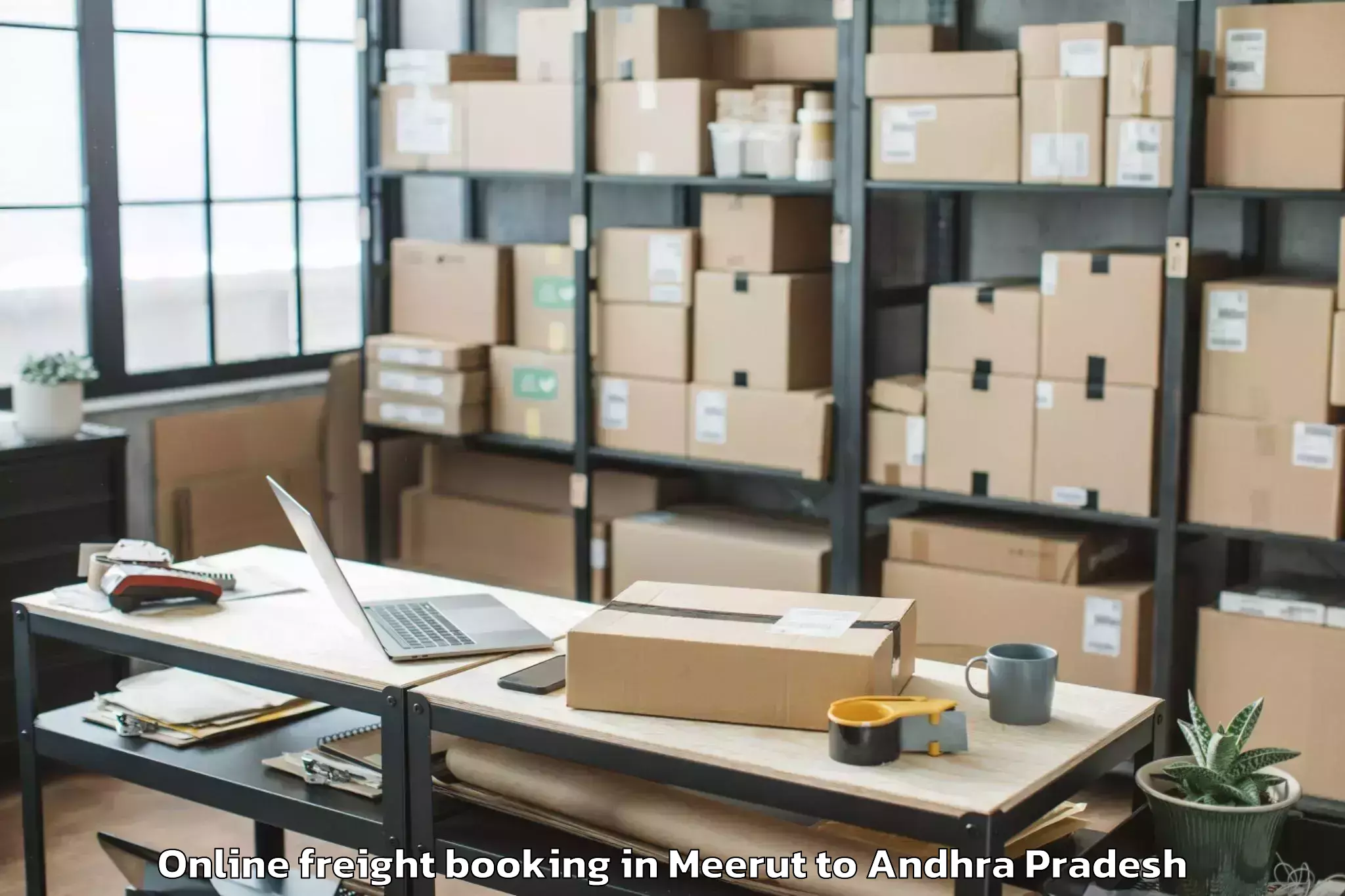 Professional Meerut to Mamidikuduru Online Freight Booking